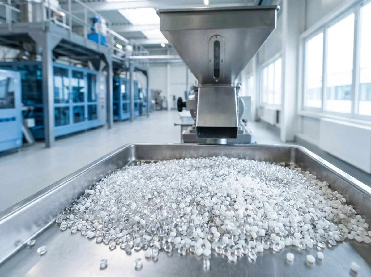 Food-grade resin pellets before processing