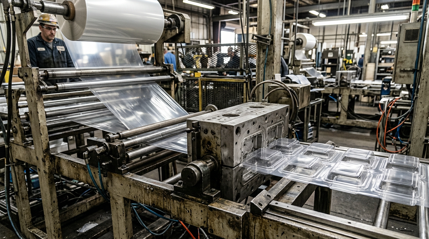 Blister thermoforming line