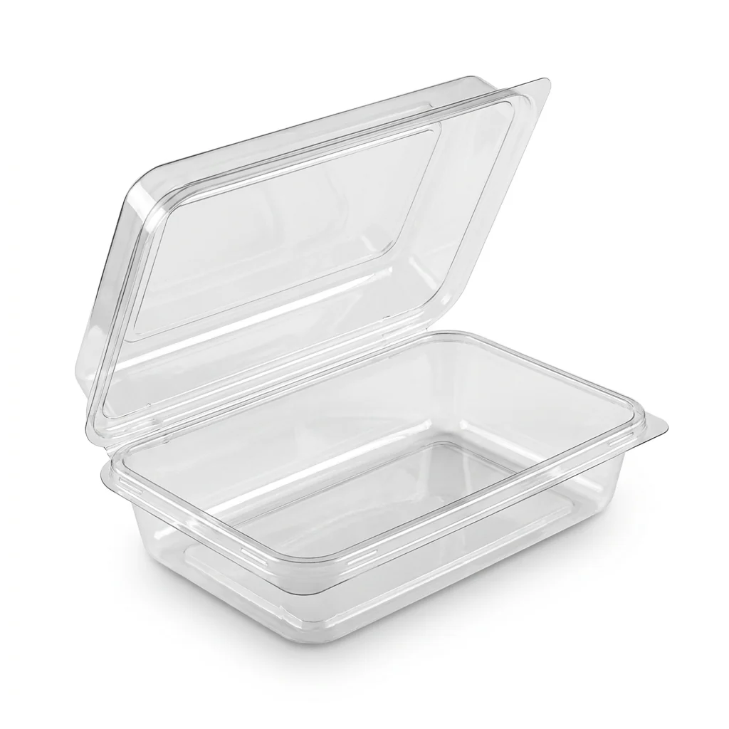 Hinged clamshell take-out containers