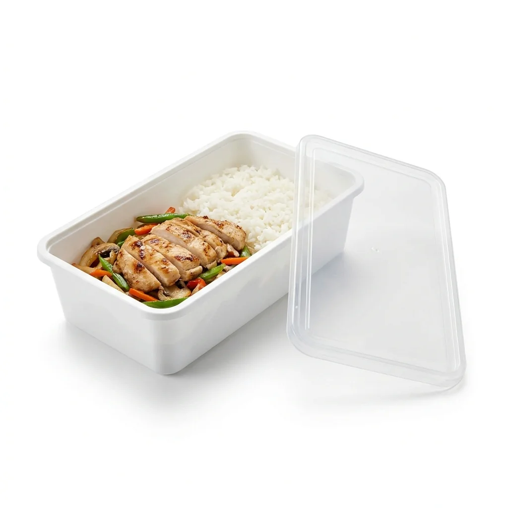 Rectangular take-out meal boxes